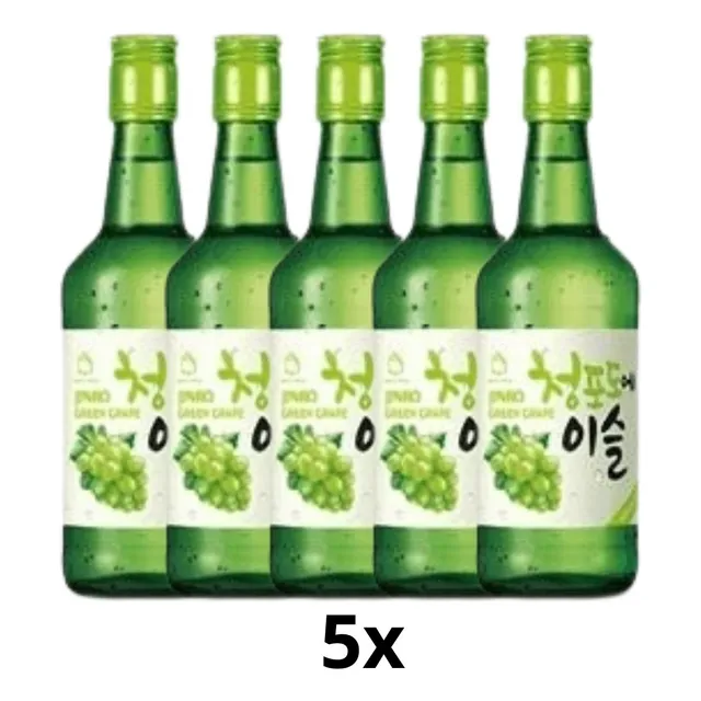 Kit C/ 5 Bebidas Coreana Destilada Soju 360ml Jinro