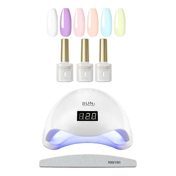 Kit Lampara De Secado Uñas 48w + 3 Esmaltes Semipermanentes