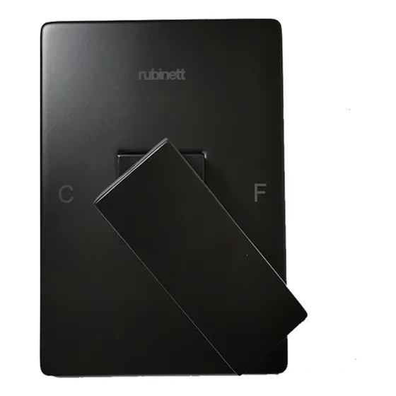 Monomando Para Regadera Cromado Cuadrado Laton Rubinett Color Negro Mate