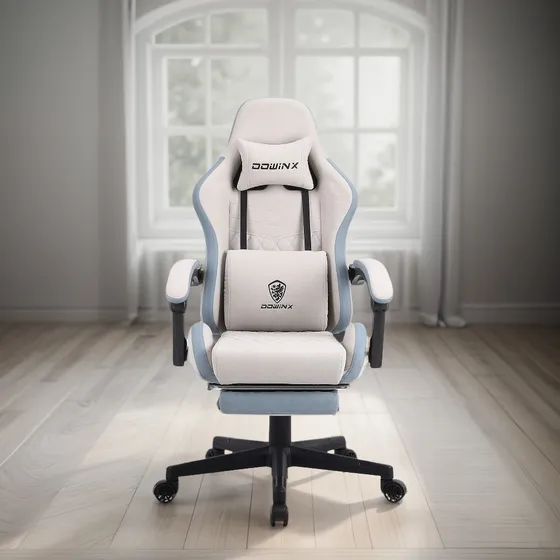 Silla Gamer Dowinx White Winter Con Masajeador Lumbar