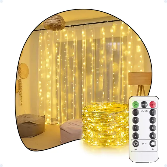 Luz De Cortina 300 Leds 3x3 Metros Decoração Casamento Usb