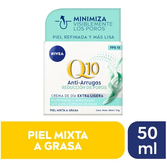 NIVEA Crema Facial De Día Anti-Arrugas Y Reducción De Poros Con Q10 (50 ml)
