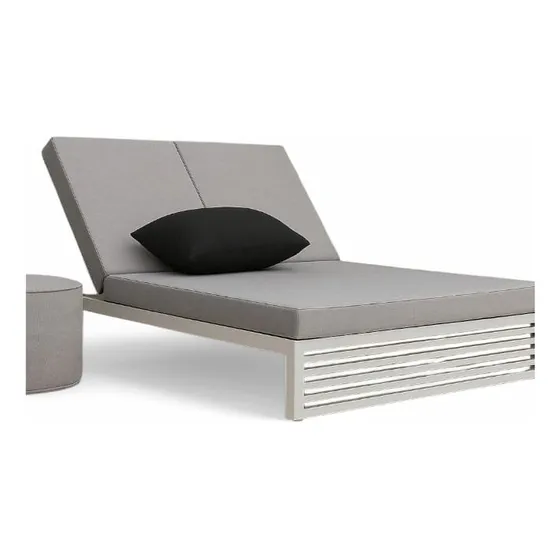 Reposera Doble Aluminio Anodizado Modelo Niss Apto Exterior