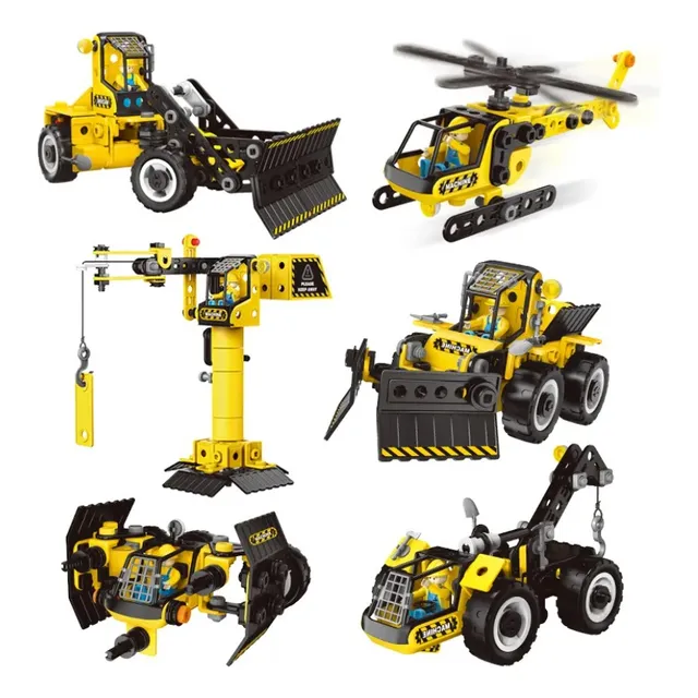 Set De Máquinas De Construcción Armables 6 En 1 - 223 Pcs
