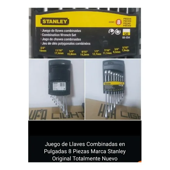 Juego De Llaves Combinadas Pulgadas 8 Piezas Stanley