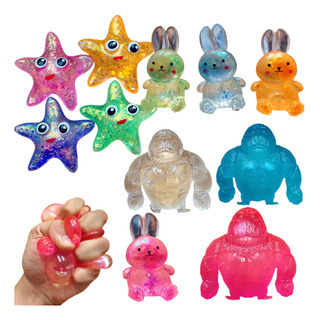 3 Squishy Estrella Mar Gorila Conejo Gel Antiestrés Kawaii 3 Squishy Estrella Mar Gorila Conejo Gel Antiestrés Kawaii