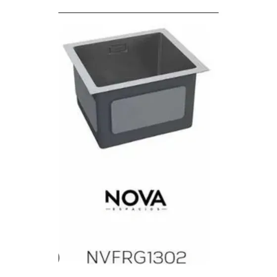 Nova Fregadero Una Ponchera Bajo Tope Acero Inox 34x30
