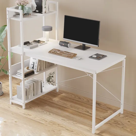 Escritorio Desk-4 Para Oficina Moderno Minimalista Economico 110×50×72cm Blanco Lafulaifu Industrial Conlibrero Ejecutivo