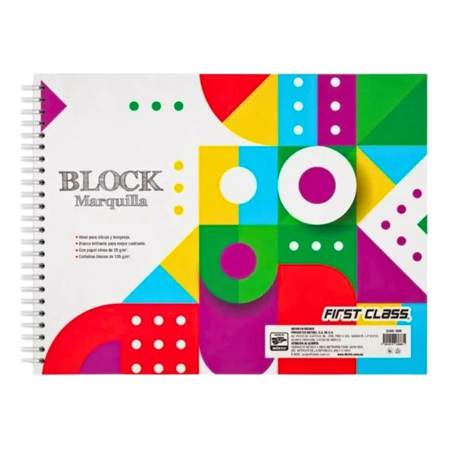 Block Marquilla Firts Class Papel China Dibujo 30 Hojas