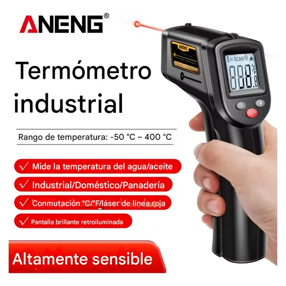 Termometro Laser Infrarojo Higrometro Digital Aneng Th201