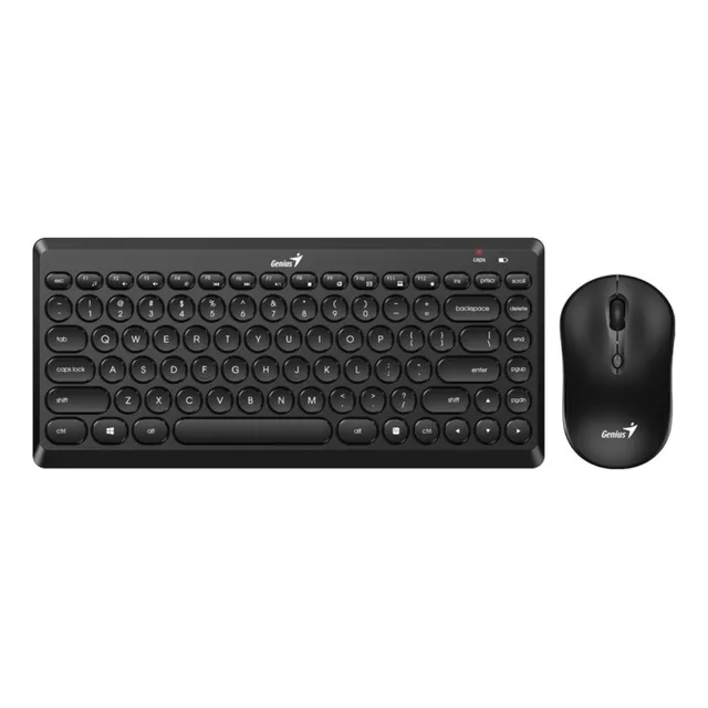 Combo Mini Teclado Y Mouse Portatil Inalambrico Q8000 Genius Color del teclado Negro