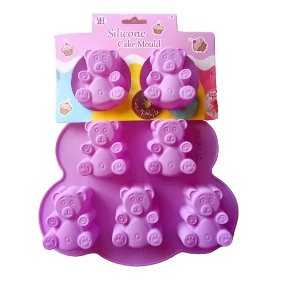 Molde Bandeja De Silicón Cupcake 6 Capacillos Porquecitos 