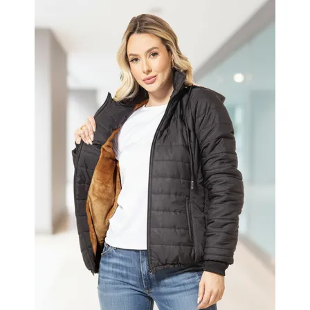 Jaqueta Feminina Forrada Com Pelucia Fleece Matelada Fofinha