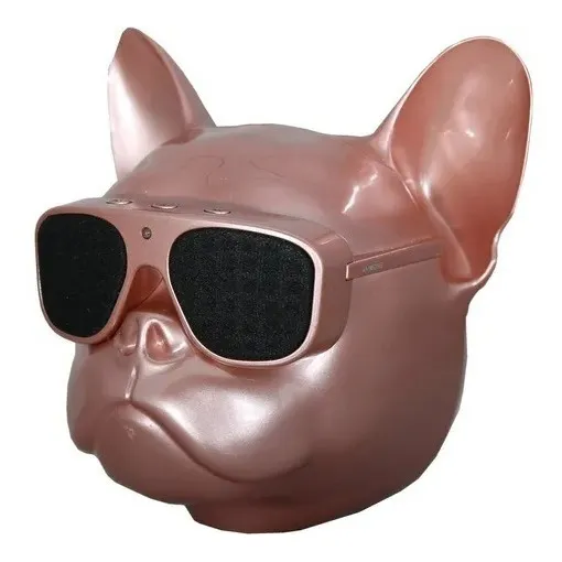 Parlante Bluetooth Inalámbrico. Rostro Bulldog Frances Rosa