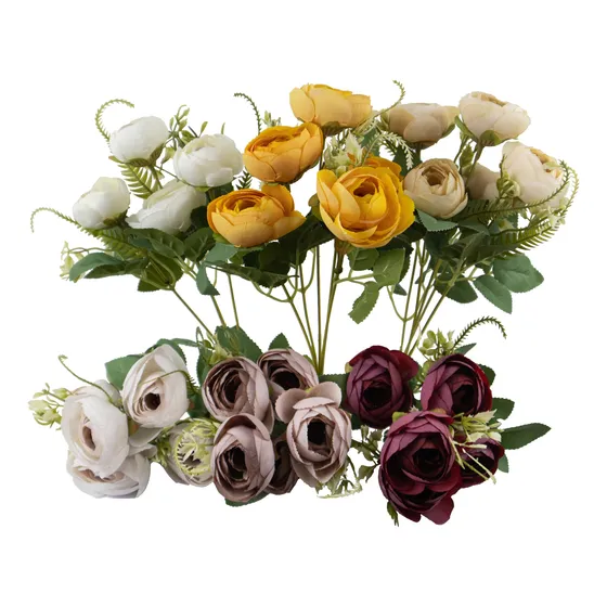 Ramo De Peonias Flores Artificiales 30cm Decoración