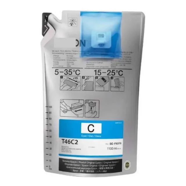 Tinta Sublimación Epson Uc Ds C M y Hdk para F6370 9470 T46C2 tinta cian y cyan