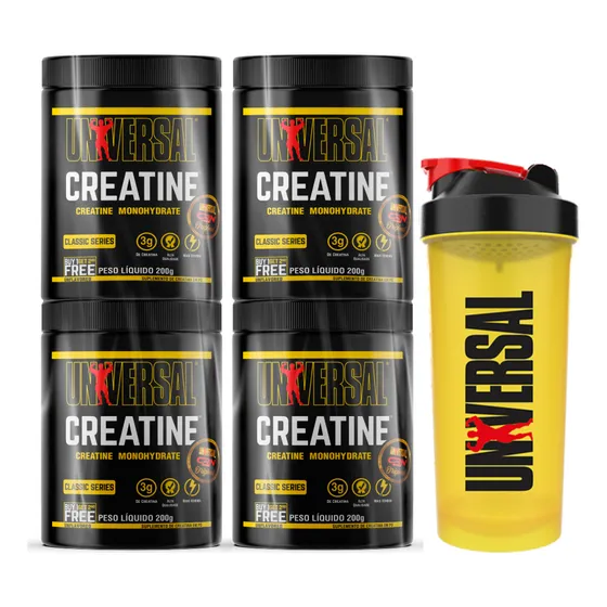 Kit 4 Creatina Universal Nutrition 200g Atacado Sabor Sem Sabor