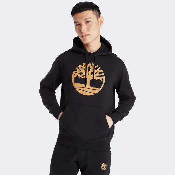 Buzo Timberland Tree Logo Con Capucha Negro