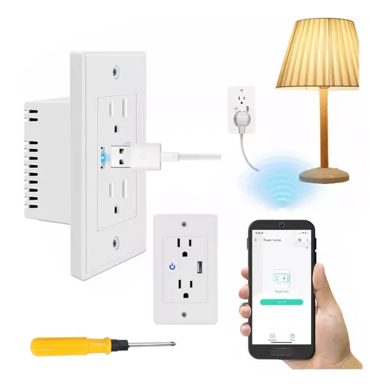 Inteligente Enchufe Pared Wifi Con Cargador Tipo C Y Tipo A