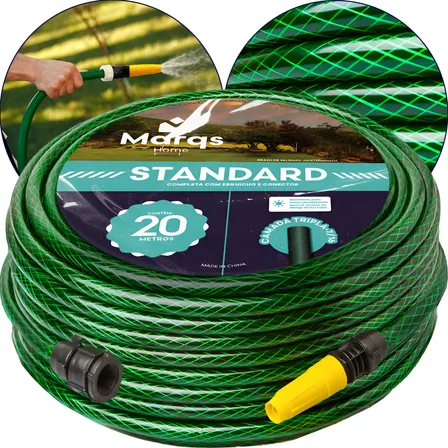 Mangueira De Jardim 20m Metros Marqs Home Reforçada Trançada Não Dobra