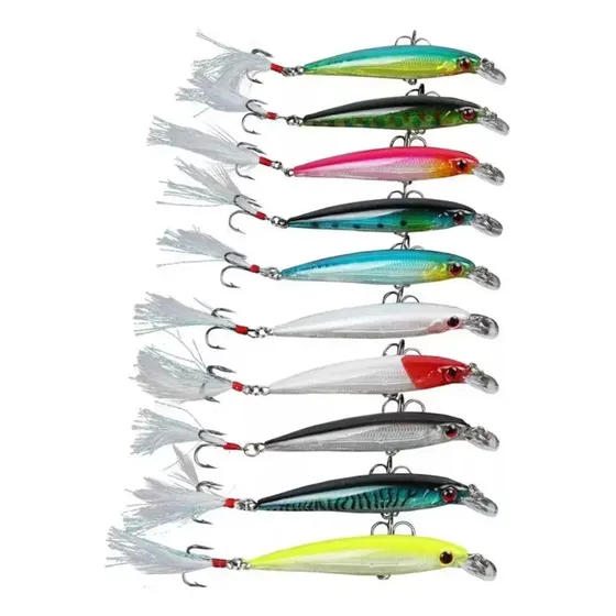 Kit Com 10 Isca Artificial P/ Pesca Robalo Tucunaré Dourado Cor Modelo 2