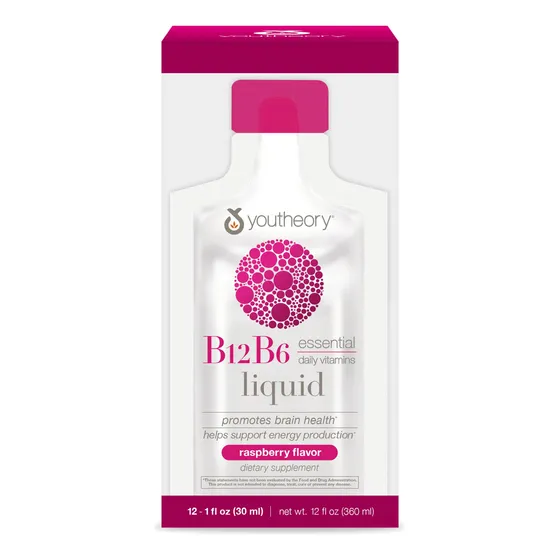 Suplemento Youtheory Vitamina B12 B6 Daily Energy Frambuesa