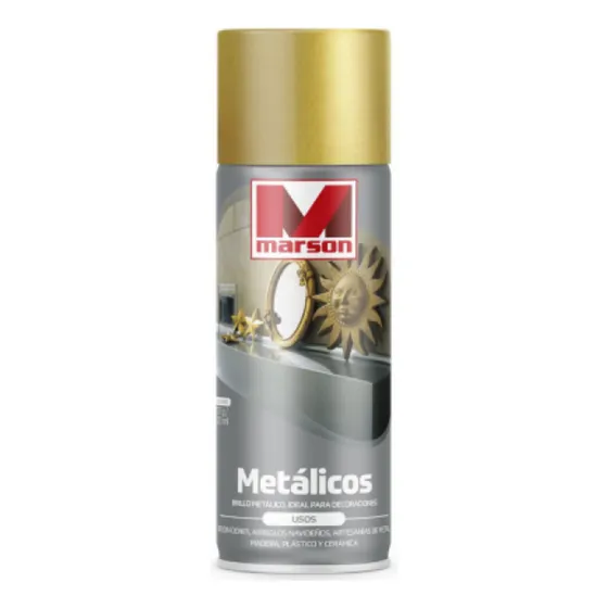 Pintura Esmalte Metalizado Dorado 350ml Marson