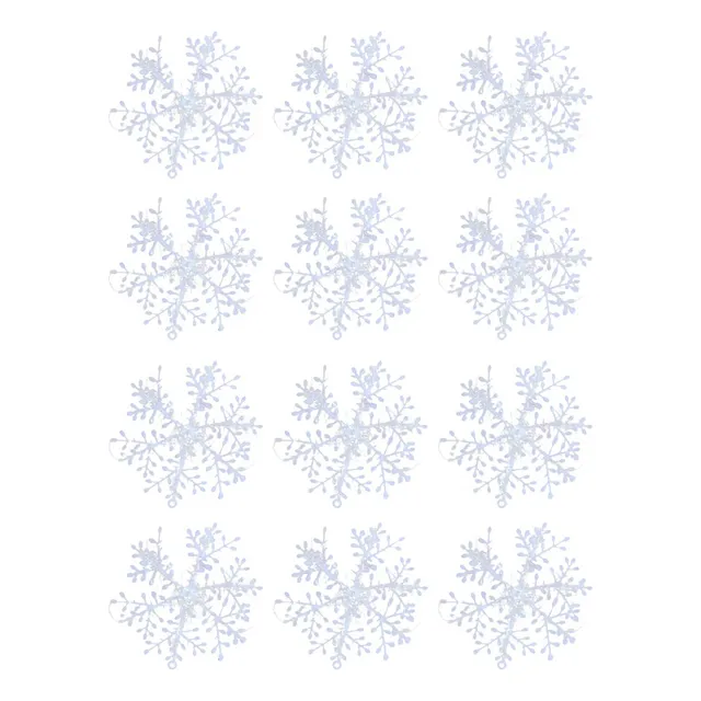 Kit 12 Pendentes Flocos De Neve Enfeite Para Árvore De Natal