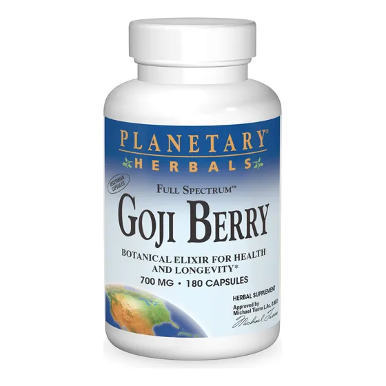 Suplemento Planetary Herbals Goji Berry 700 Mg 180 Cápsulas