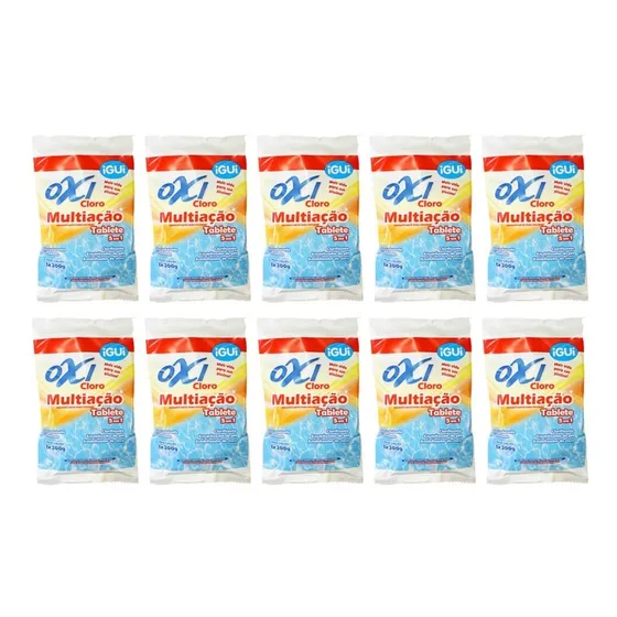 Kit Com 10 Pastilhas De Cloro Para Piscina - Igui