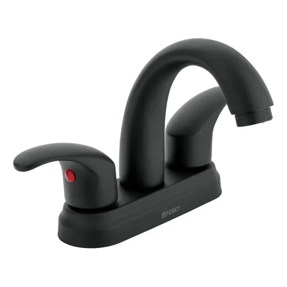 Mezcladora Lavabo 4  Negro, Nariz Curva, Foset Aqua 45357