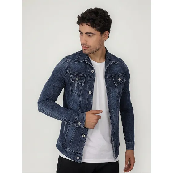Campera De Jean Toca Avan Hombre Adulto Con Bolsillos