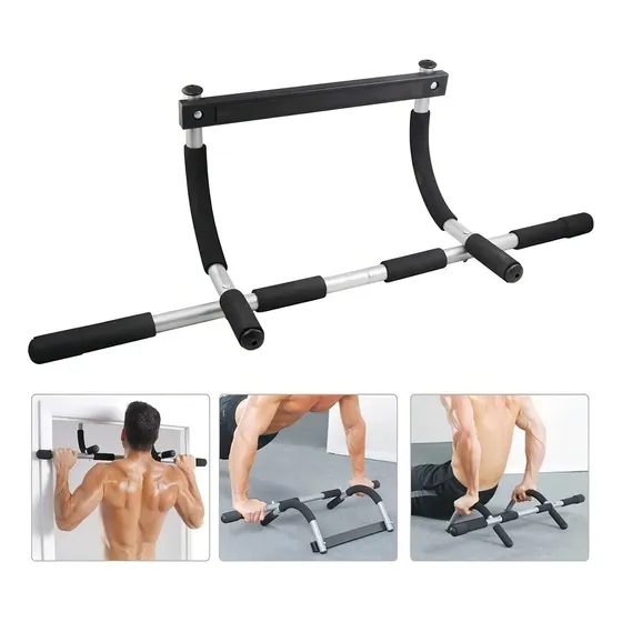 Barra Ejercicio Multifuncional Puerta Abdominales Flexiones Color Negro