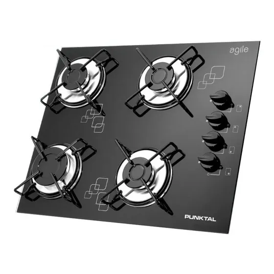 Anafe Con Alimentación A Gas Punktal PK-AG848 Color Negro 220V 4 hornallas