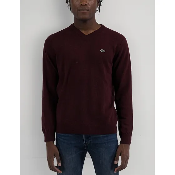 Sweater De Algodón Orgánico Cuello En V Para Hombre Lacoste