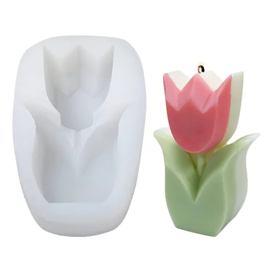 Molde Silicona Tulipan 7,5cm Para Hacer Velas, De Ceras