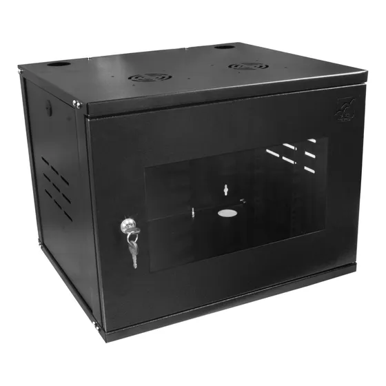 Mini Rack 8ux470mm Com Visor Acrílico Dvr Cftv Ti 19 Preto