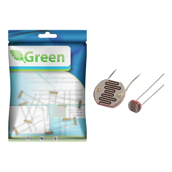 10x Ldr 5mm Fotoresistor Sensor De Luz Automação Robótica - Green   