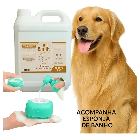 Shampoo Para Cachorro Pet Óleo De Argan Cuida Hidrata O Pelo