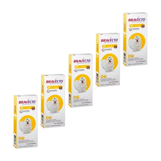 5 Bravecto 2 Até 4,5 Comprimido Cães - Envio Imediato Com Nf