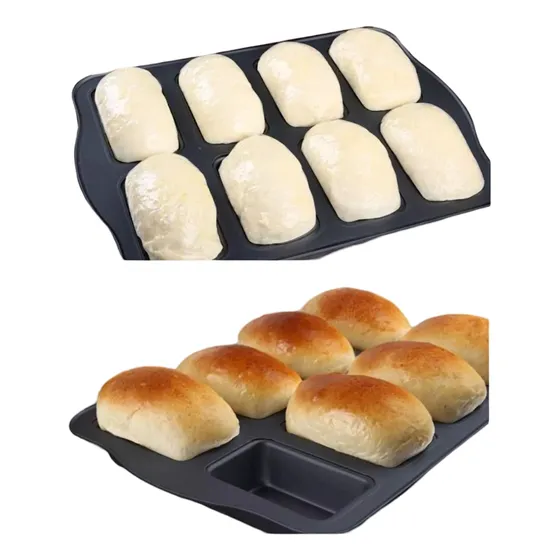 Molde Para Mini Panes O Mini Budín En Acero 8 Unidades