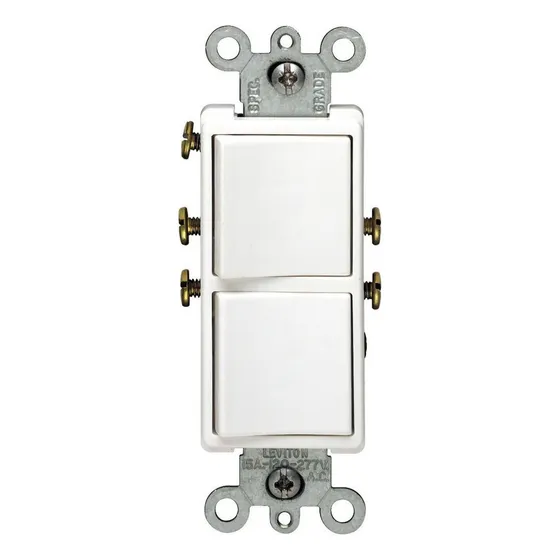 Interruptor Doble Leviton 5634-w Decora Color Blanco