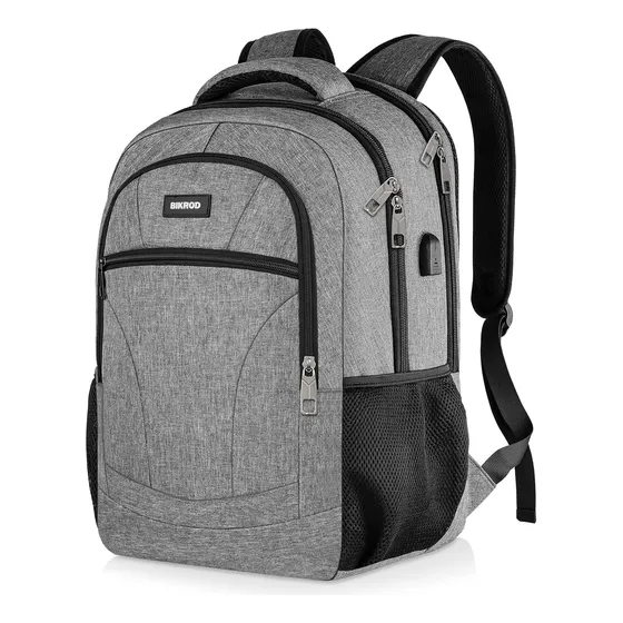Mochila Gris Unisex Resistente Agua Puerto Carga Usb Laptop