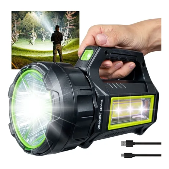 Lanterna Profissional  Holofote 100000 Lúmens Bateria Usb