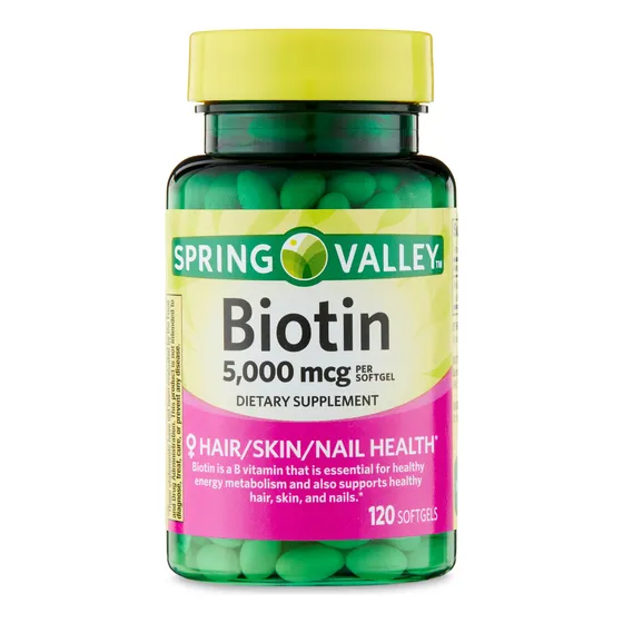 Biotina 5000 Mcg Spring Valley 120 Cápsulas Blandas