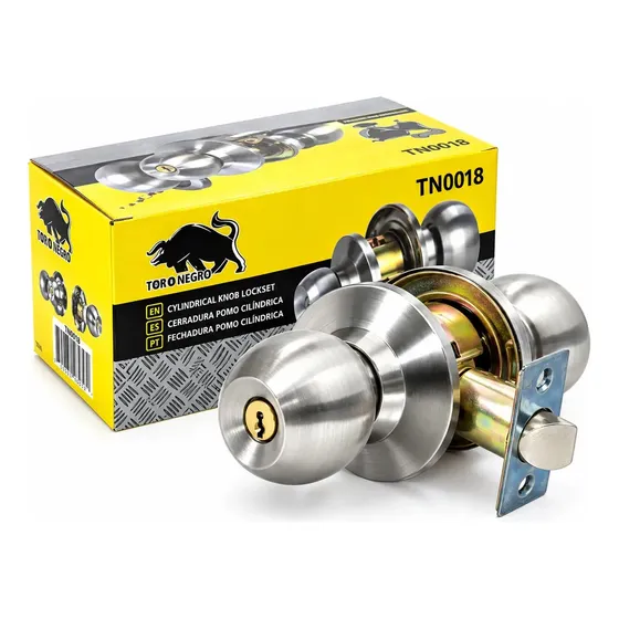 Cerradura Empotrable Puerta Acero Inoxidable Toro Negro TN0018 Anti-tarjeta