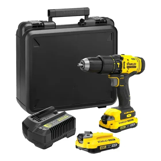 Parafusadeira Furadeira de Impacto Stanley 13mm 2 Baterias 2Ah 20V, Carregador e Maleta SCD711D2K-BR