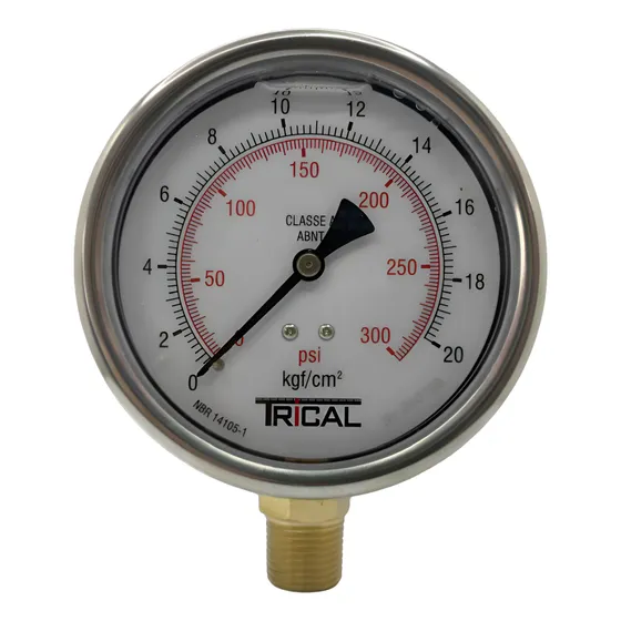 Manometro C/glicerina Escala 0a20kgf/cm2 Rosca 1/2 Npt 100mm