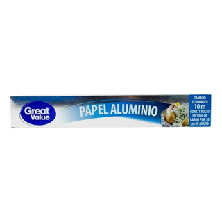 Papel Aluminio Great Value 1 Rollo Con 10 Metros Papel Aluminio Great Value 1 Rollo Con 10 Metros