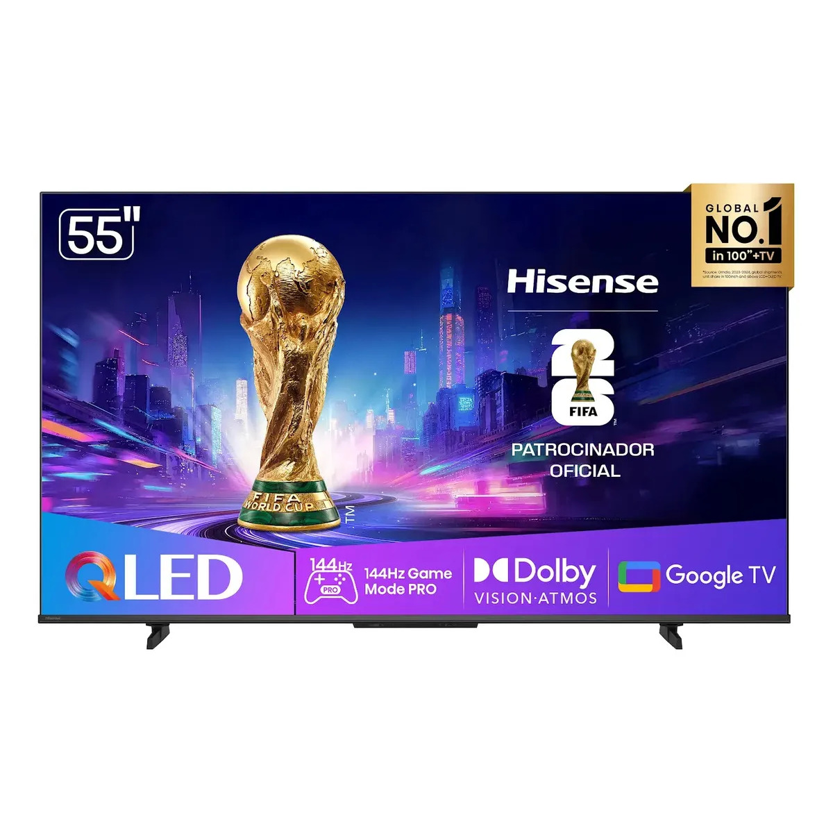 Hisense 55Q7QG QLED 55" UHD 4K com Google TV e 144Hz